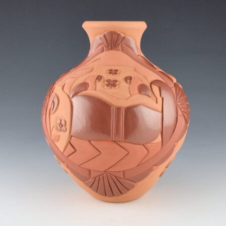 Garcia, Tammy - "Reflections" Large Jar with Reclining Woman, Parrot Jars, and Parrots (2026)
