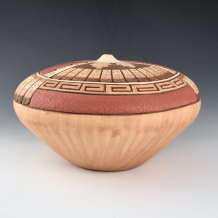 Alternative view of Polacca, Thomas - Sun Katsina Carved Seed Jar (1991)
