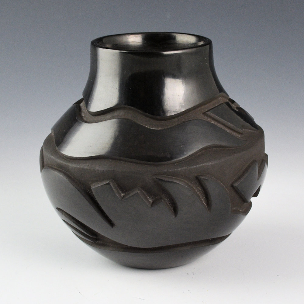 Naranjo, Madeline - "Grandmother" Double Avanyu Jar - Image 3