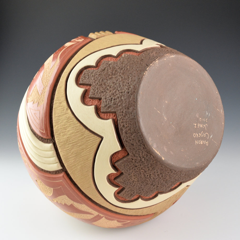 Cajero, Aaron - 13" Tall Jar "Hummingbird Flower" (2012) Ribbons - Image 6