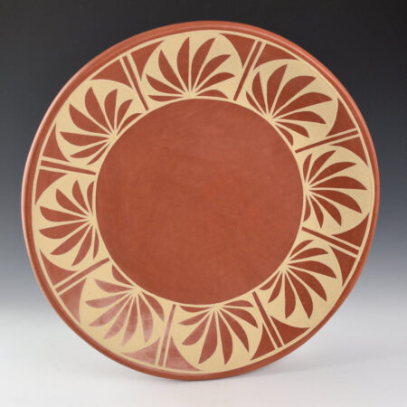 Vigil, Albert and Josephine - 10" Red Plate with Flower Designs (1970s)