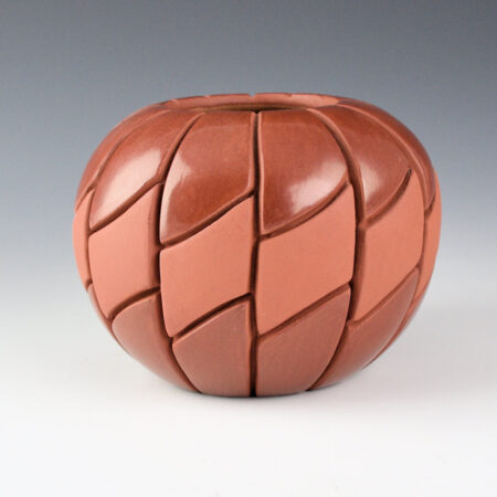 Alternative view of Suazo, Anita - "Sunflower" Carved Red Bowl with 36 Sections