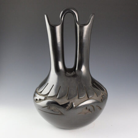 Alternative view of Martinez, Barbara - 13" Tall Wedding Vase with Carved Feathers and Avanyu