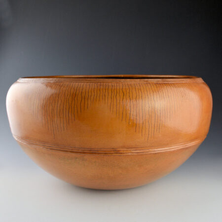 McHorse, Christine - 14" Wide "Rain, Mountains, River" Large Bowl (1990s)