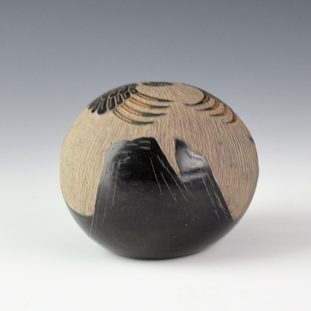 Moquino, Corn - Black and Sienna Seedpot with Eagle (1990s) - Image 3