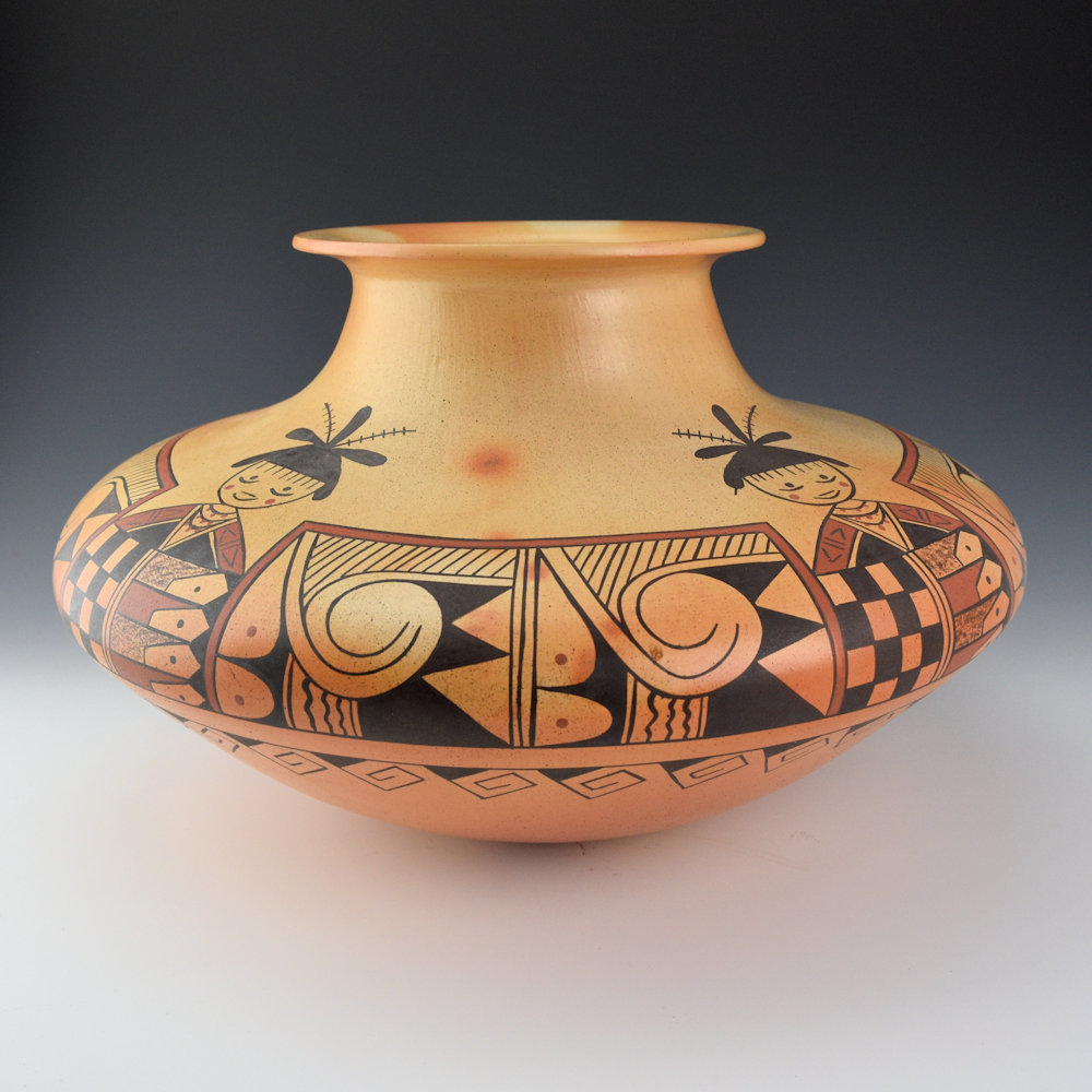 Setalla, Dee -13" Wide Jar with Grandmother Katsinas - Image 2