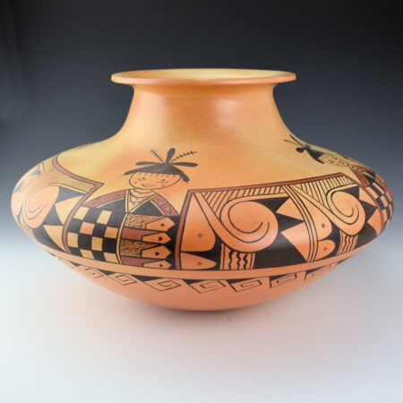 Setalla, Dee -13" Wide Jar with Grandmother Katsinas