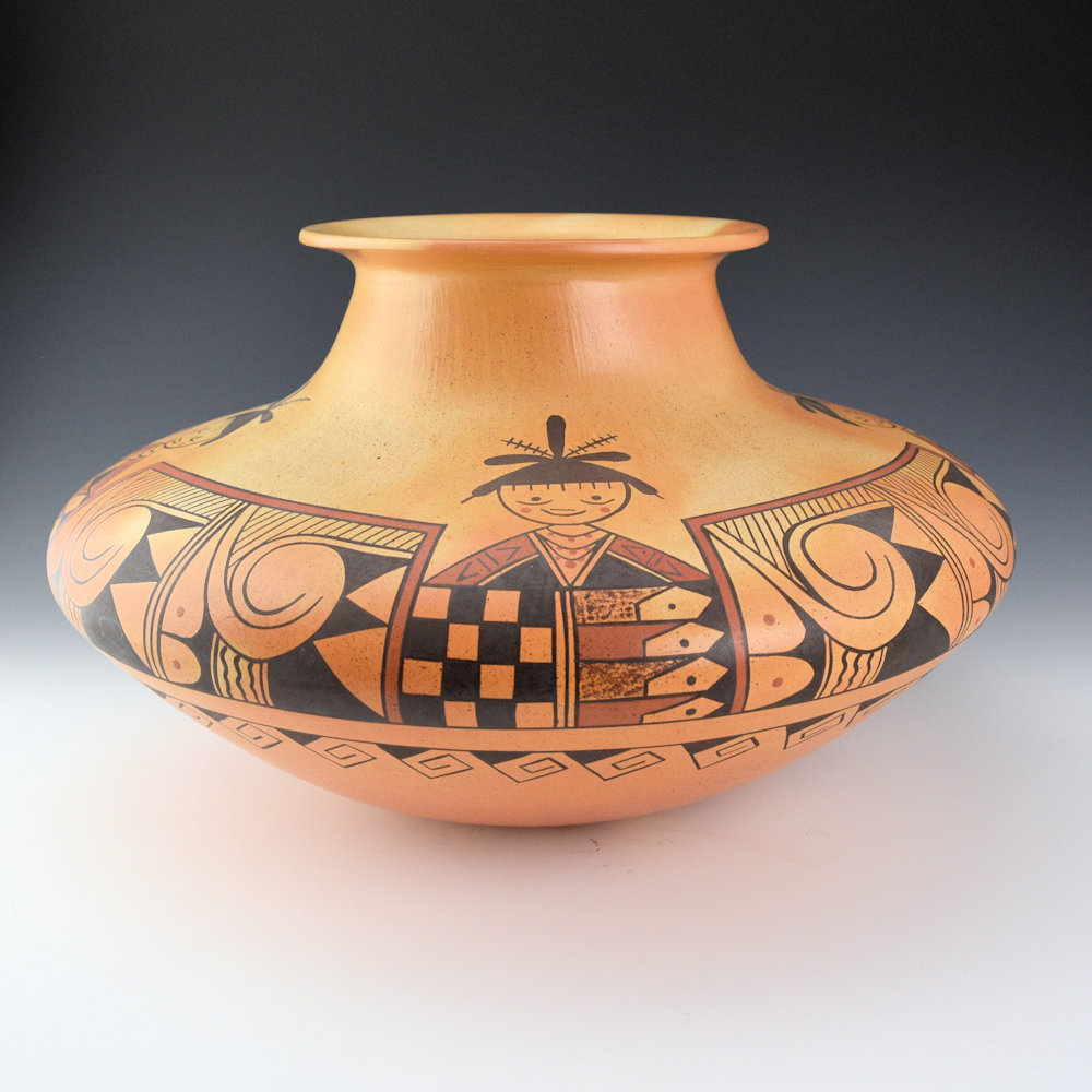 Setalla, Dee -13" Wide Jar with Grandmother Katsinas - Image 3