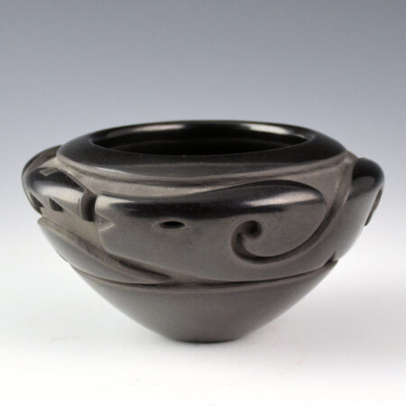 Garcia, Effie - Bowl with Deep Carved Avanyu and Wave Designs