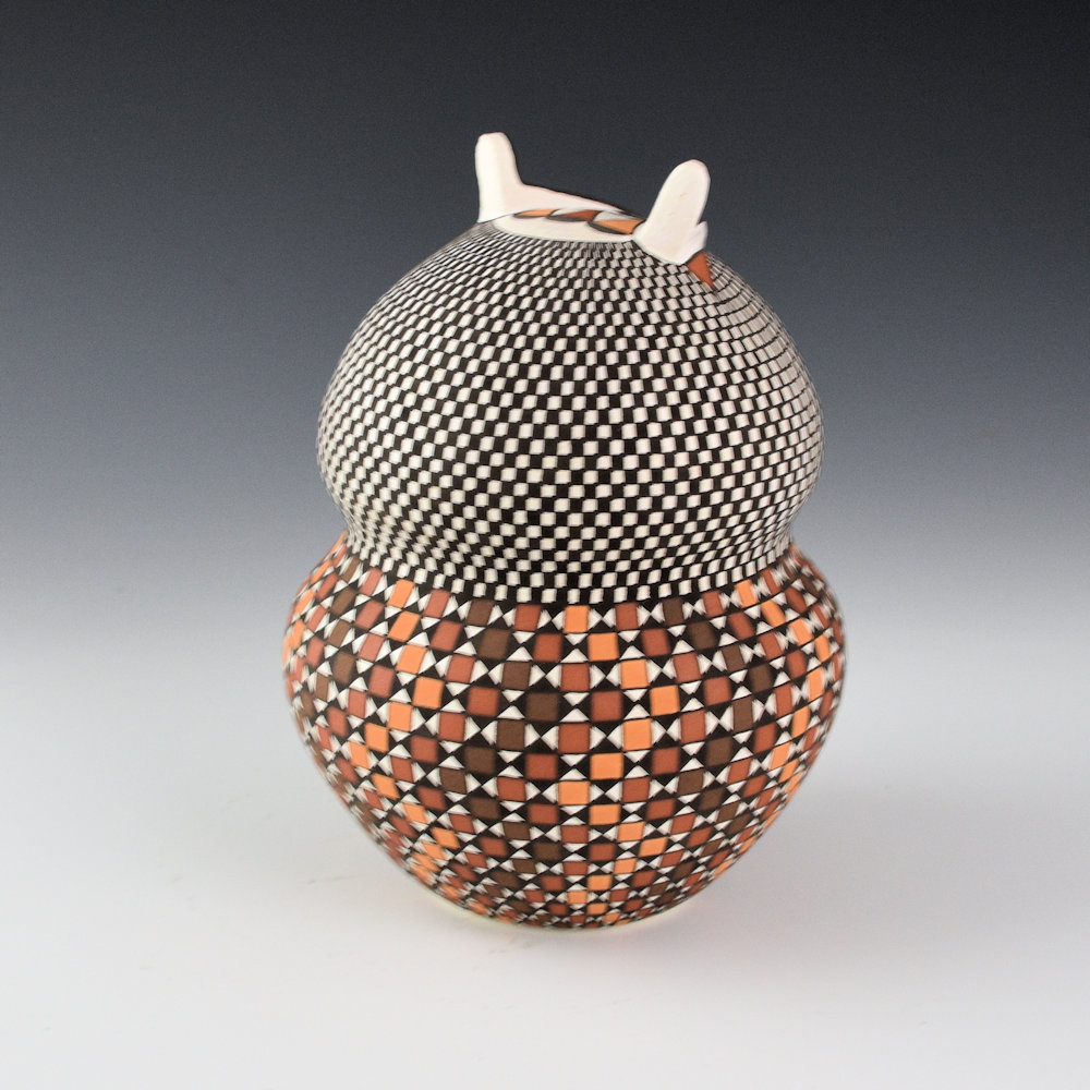 Antonio, Frederica - "Wisdom" Double Lobe "Owl" Jar - Image 3