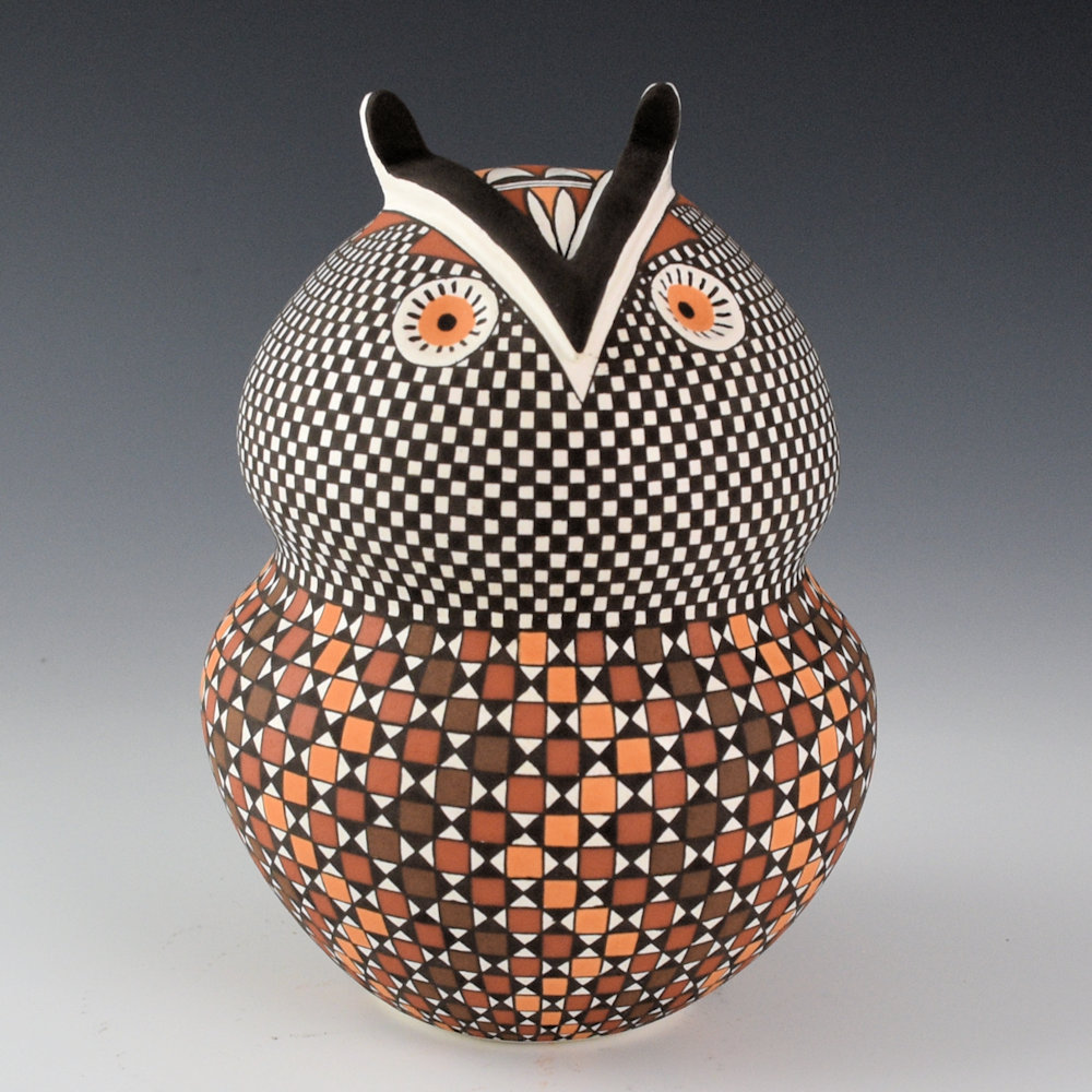 Antonio, Frederica - "Wisdom" Double Lobe "Owl" Jar