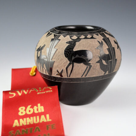 Garcia, Gloria "Golden Rod" - Bowl Deer, Buffalo, Elk, Antelope, and Rainbows (2007) Ribbon