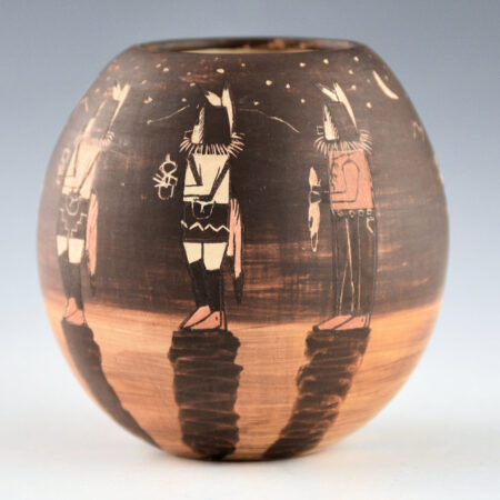 Alternative view of Sahmie, Ida - Small "Night Chant" Bowl with 8 Figures (1998)