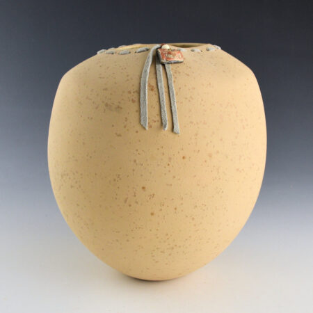 Stevens, Jacquie - Micaceous Brown "Bag" Jar with a High Shoulder (1990s)