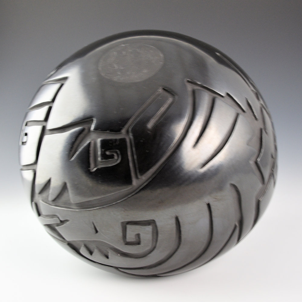 Cain, Joy - 9" Wide Bowl with Carved Avanyu - Image 5