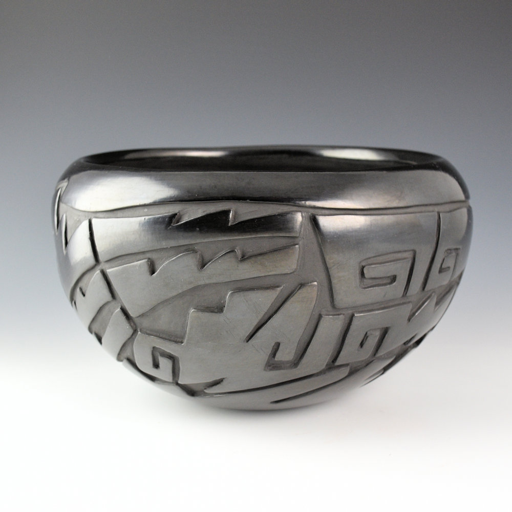 Cain, Joy - 9" Wide Bowl with Carved Avanyu - Image 3