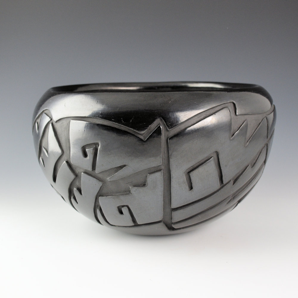 Cain, Joy - 9" Wide Bowl with Carved Avanyu - Image 2