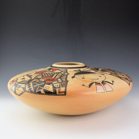 Abeita, Karen - Large Bowl with Shard and Katsina Designs