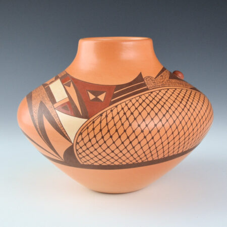 Alternative view of Namingha, Les - "Sun and Sikyatki Birds" Jar  (1990s)
