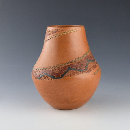 Alternative view of Williams, Lorraine - Jar with Swirling Cloud and Lightning Design (1990s)
