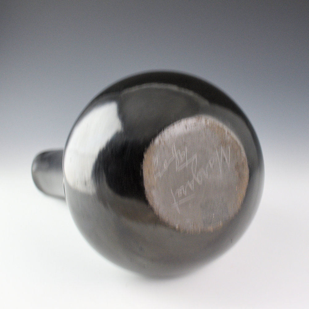 Tafoya, Margaret - 11.5" Tall Wedding Vase with Carved Mesa and Lightning Design (1950s) - Image 5