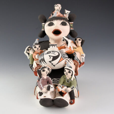 Ray, Marilyn Henderson - 7.5" Tall Storyteller with 7 Children and Animals (1994)