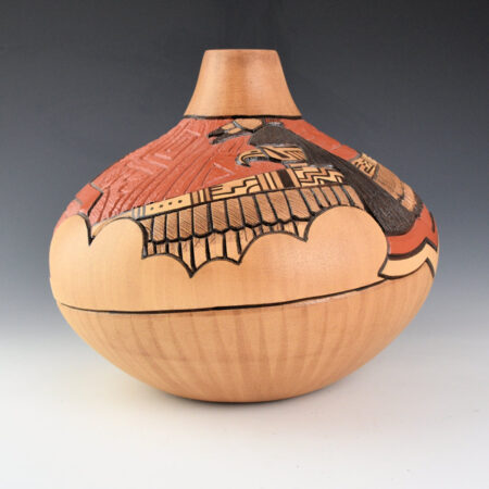 Alternative view of Nampeyo, Elvira & Marty Naha - Large "Eagle-Boy Katsina and Sun Forehead Clan" Jar