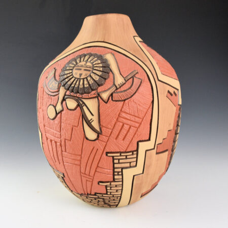 Alternative view of Nampeyo, Elvira & Marty Naha - Large "Eagle and Sun Katsinas" jar