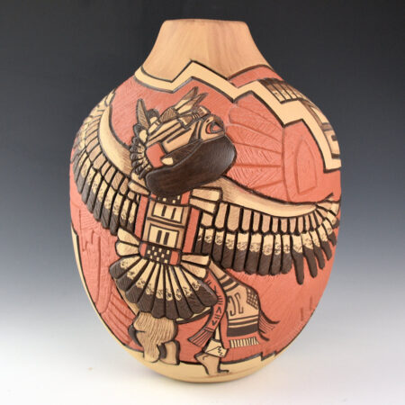 Nampeyo, Elvira & Marty Naha - Large "Eagle and Sun Katsinas" jar