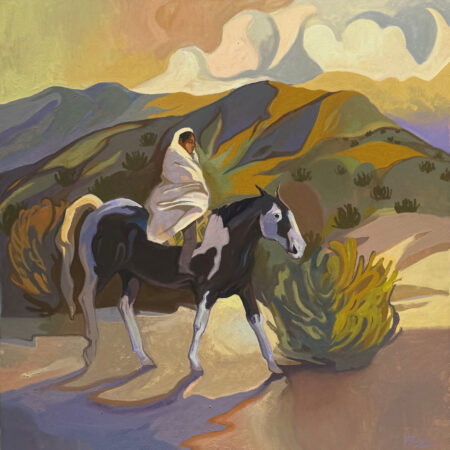 Sosa, Raena - "Golden Road to Santa Fe" Oil on Linen (36 x 36")