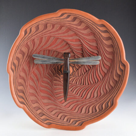 Zane Smith, Richard - "Rain Prayer" Corrugate Plate with Wood Dragonfly (1999)