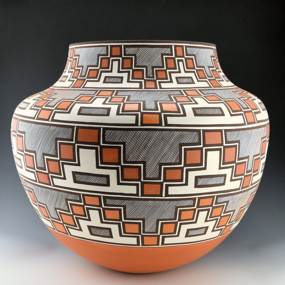 Patricio, Robert - 16" Wide "Doorways in Time" Interlocking Key-Hole Doorway Storage Jar