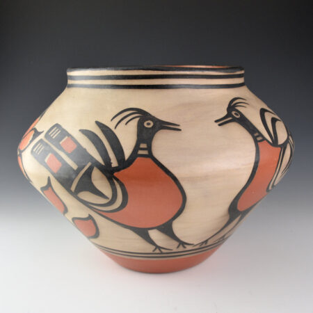 Tenorio, Robert  - 10" Jar with Four Birds, Four Fish, and Flowers (2006)