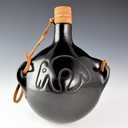 Gonzales, Rose - Black Canteen with Carved Bear (1960s)