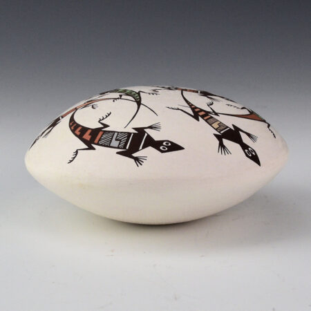 Alternative view of Lewis, Sharon - Large Seedpot with 6 Mimbres Lizards