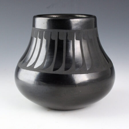 Martinez, Santana & Adam - Black Jar with Feather Design (1970s)
