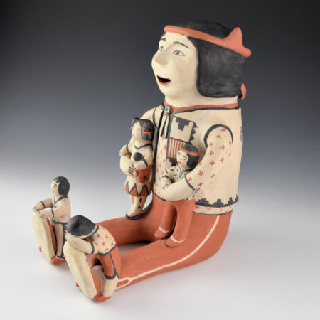 Alternative view of Ortiz, Seferina - Large Grandfather Storyteller with Four Kids (1980s)