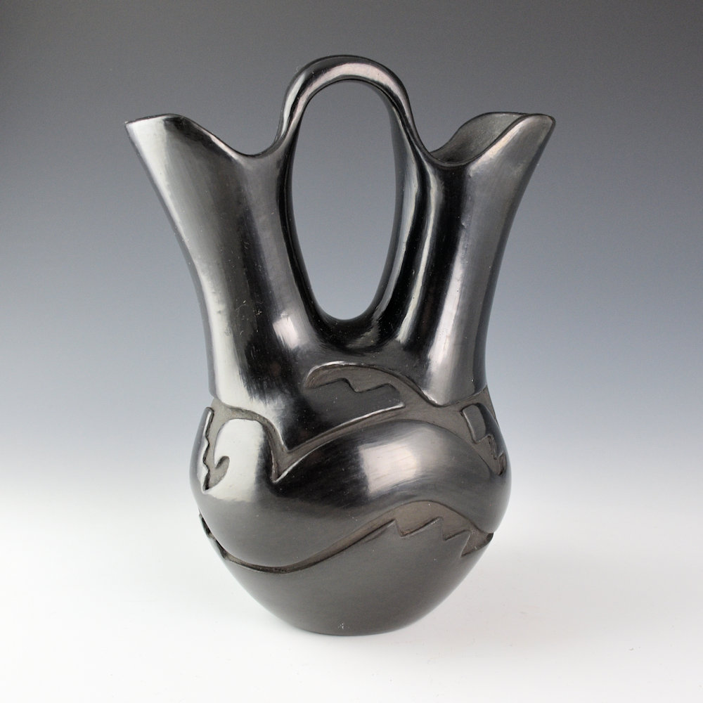 Naranjo-Garcia, Sharon - 8" Tall Wedding Vase with Carved Avanyu - Image 2