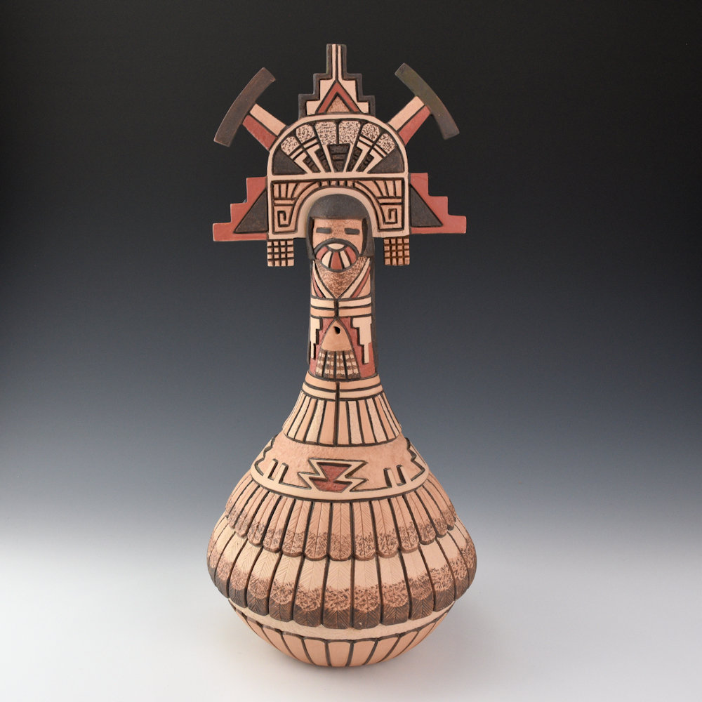 Polacca, Thomas - "Shalako Katsina" Tall Carved Jar (1991)