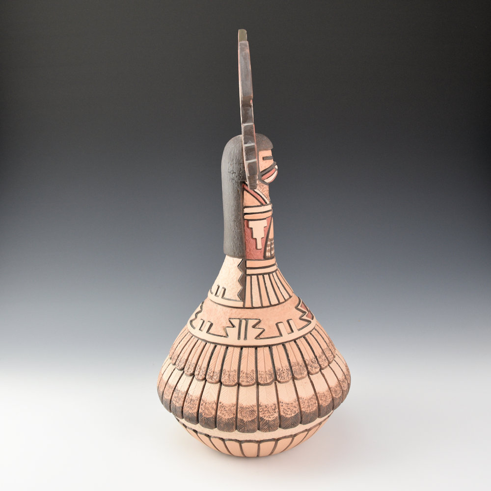 Polacca, Thomas - "Shalako Katsina" Tall Carved Jar (1991) - Image 3