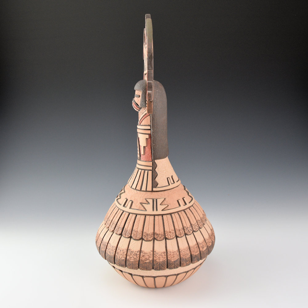 Polacca, Thomas - "Shalako Katsina" Tall Carved Jar (1991) - Image 4