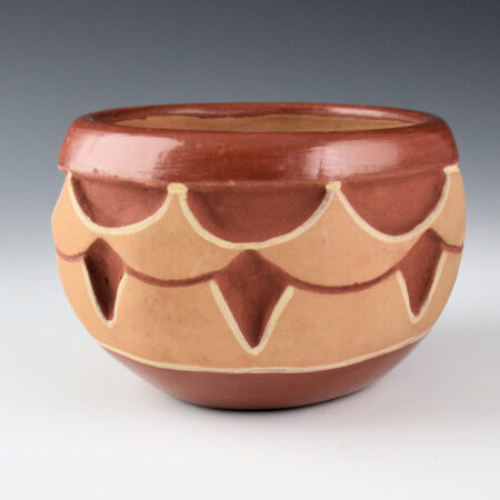 Montoya, Tomasita - Carved Polychrome Bowl with Cloud and Rain Designs (1960s)