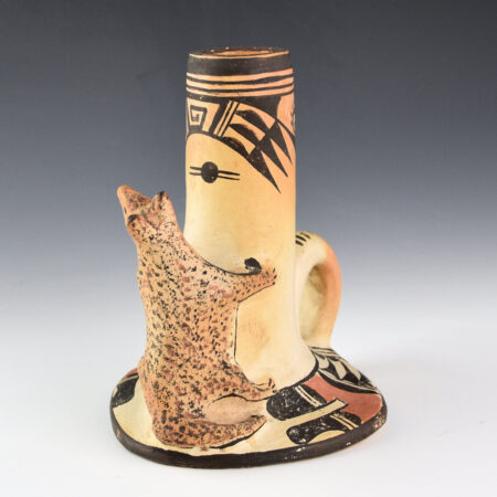 Alternative view of Tootsie, HK - Hopi-Tewa Candle with Fox Figure (1920s)