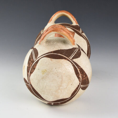 Alternative view of Once Known - Acoma Double Lobe Canteen with Handles (1940s)