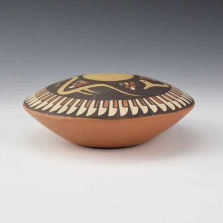 Alternative view of Gutierrez, Virginia - Nambe Polychrome Seedpot with Avanyu and Feather Design (1980s)