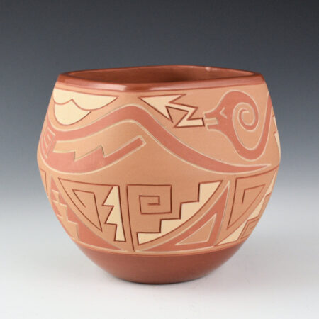 Curran, Alvin - Square Jar with Avanyu and Clouds (1990s)
