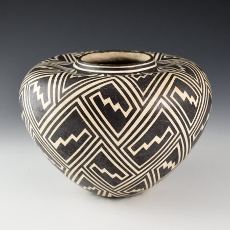 Lowden, Anita - Jar with Indented Shoulder and Interlocking Lightning Designs (1960s)