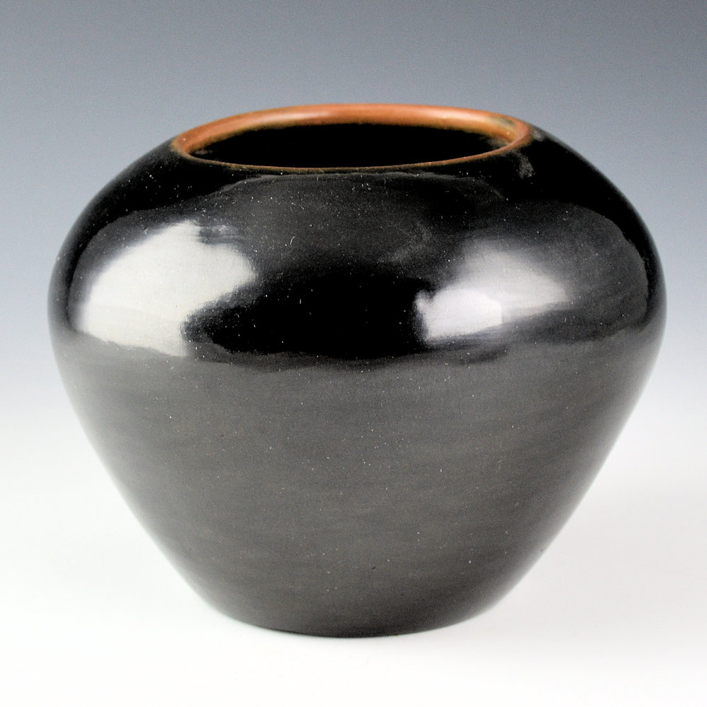 Gonzales, Barbara - Black and Sienna Jar with Pottery Design (1974) Ribbon - Image 2