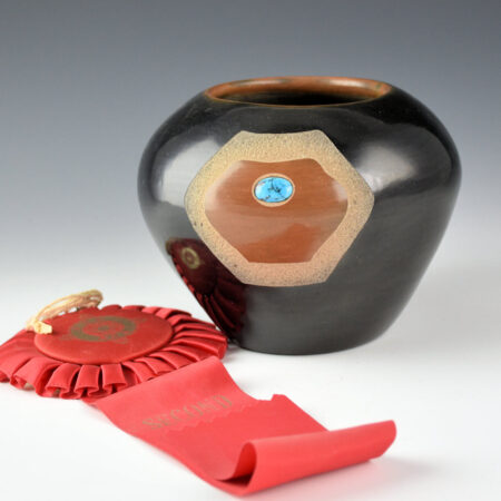 Gonzales, Barbara - Black and Sienna Jar with Pottery Design (1974) Ribbon