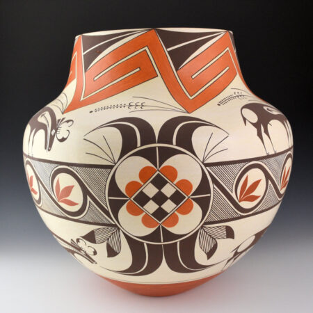 Alternative view of Cerno, Barbara and Joseph - 14" Tall Jar with Antelope and Plant Designs (2008) Ribbon